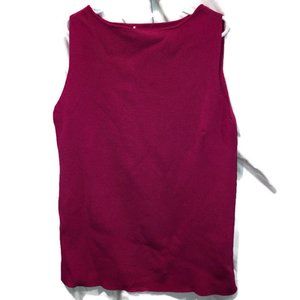 Barbie pink Fuschia vintage SILK knit sleeveless shell sweater sz XS